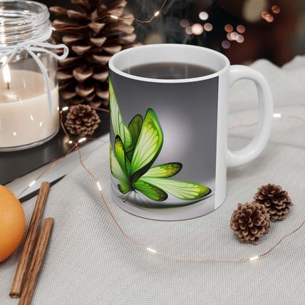 August Peridot Birth Month Colors Fairies & Butterflies #1 Mug 11oz AI Decorativ
