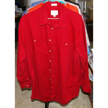 Mens R&R Classics Red Long Sleeve Shirt Used 17.5T