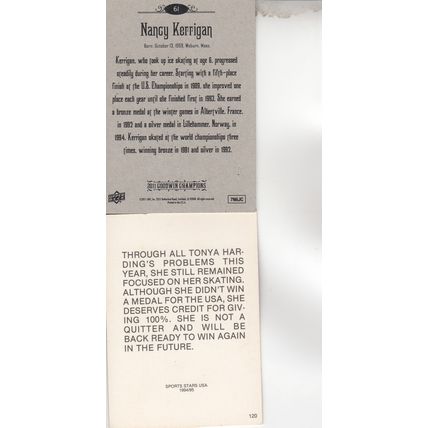 NANCY KERRIGAN & TONYA HARDING AUTO 2011/94 OLYMPIC FIGURE SKATING MEDAL CHAMPS