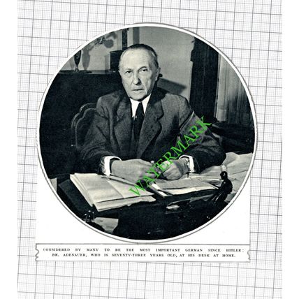 Dr Adenauer Germany - 1949 Cutting