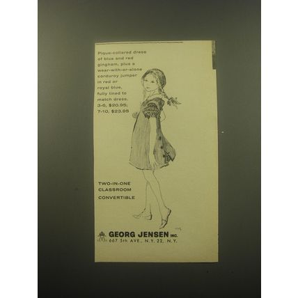 1959 Georg Jensen Children's Fashion Ad - Two-in-one classroom convertible
