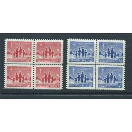 Canada christmas 1964 sg560p sg 560p set phosphor mnh block 4