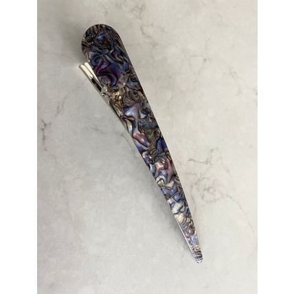 Abalone shell effect acrylic and metal alligator hair claw clip clamp