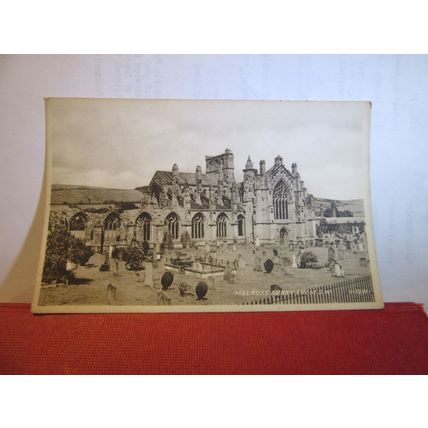 MELROSE ABBEY, MELROSE, THE BORDERS unused postcard by Valentine. dated 1949 =