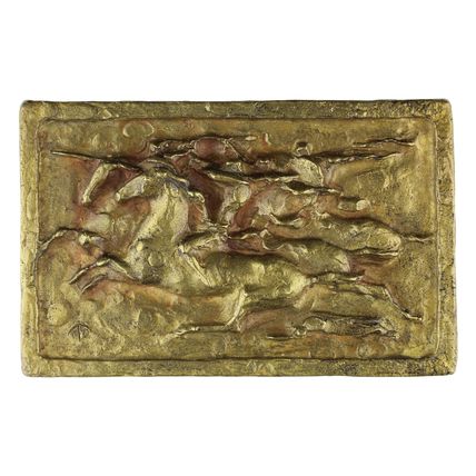 Bronzen plaquette Floyd Tennison DeWitt : Vier ruiters van de Apocalyps, 1966