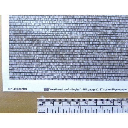 Papier "Bardeaux de toiture – patinés" - pour HO gauge-échelle 1:87-A4