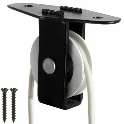 WASHING LINE PULLEY Single Plate And Screws Wire Rope Cable Cord Awning Upright