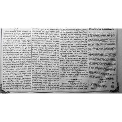 Scientific American, July 26, 1856. Ballooning; Railroad & Steamboats accidents