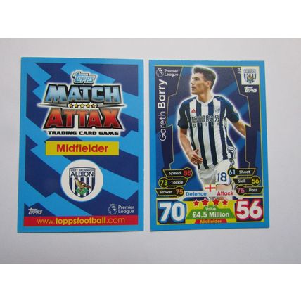 334. Gareth Barry - West Brom - Match Attax 2017/18 Football Card EF1