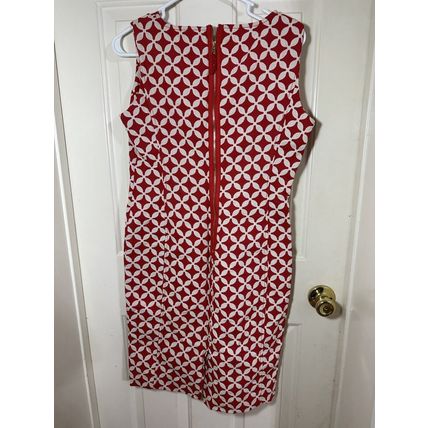 Thick Jones New York Signature Sleeveless Dress Red/White Geometric Pattern Sz 4