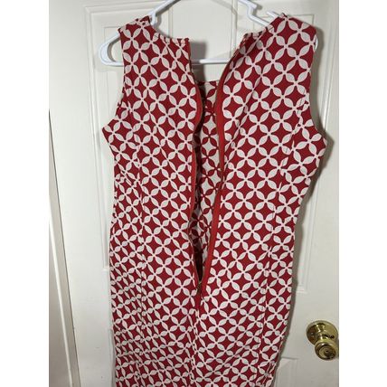 Thick Jones New York Signature Sleeveless Dress Red/White Geometric Pattern Sz 4