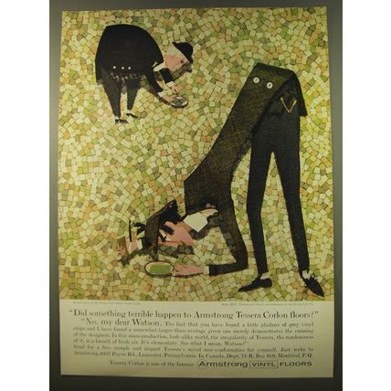 1961 Armstrong Tessera Vinyl Corlon Floor Advertisement - My Dear Watson