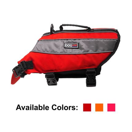 Dog Life Vest Flotation Device - 32-41" Girth - Red