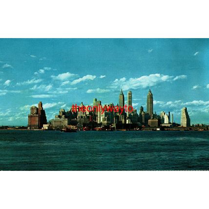 Lower Manhattan Skyline, New York, USA, Plastichrome Colourpicture Postcard