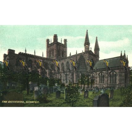 Cathedral, Chester, Cheshire, Lewis's Series German Postcard, 1900s