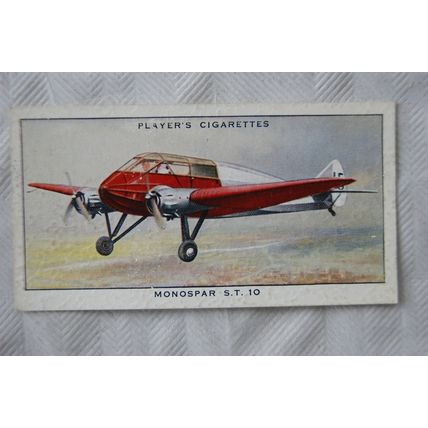 1935 Players Aeroplanes (Civil) No. 17 Monospar ST 10