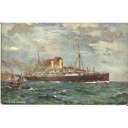 Orien t Line RMS ORSOVA Company Art Postcard by Tuck
