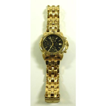 Working Oskar Emil Caesium Quartz 23ct GP Chronograph Wristwatch Ltd Edition
