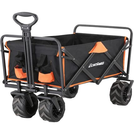 Echosmile Heavy Duty 350 Lbs Capacity Collapsible Wagon, Outdoor Folding Camping
