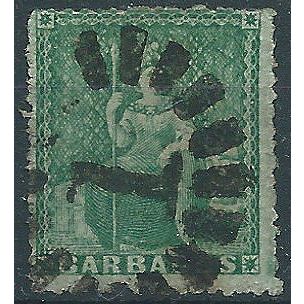 Barbados 1861 SG22 (1/2d) Grass-Green Good/Fine Used .. ..