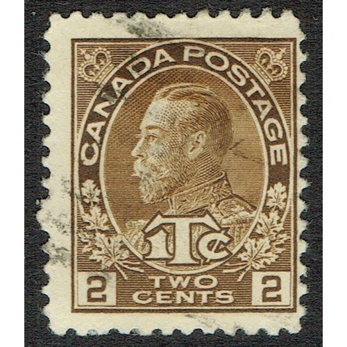 Canada 1916 2c + 1c Yellow Brown Die II SG239 GU