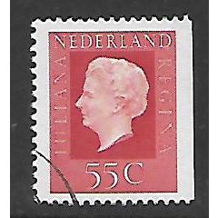 NETHERLANDS 1969 55c RED QUEEN JULIANA SG 1073c FINE USED#