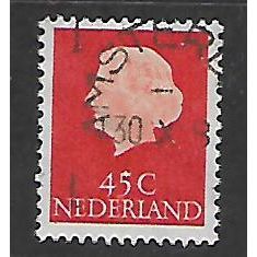 NETHERLANDS 1953 45c RED QUEEN JULIANA SG 783 FINE USED#2