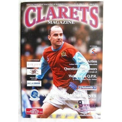 2001 programme Burnley v. Queens Park Rangers