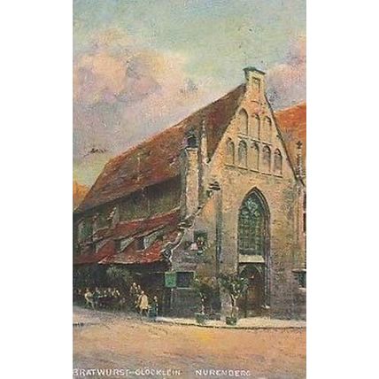 Lawrence Church Germany Bratwurst Clocklein Oilette Nuremberg German Postcard