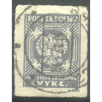 Poland 1945 - violet blue - Inscription "ZWYKŁA" - official - used