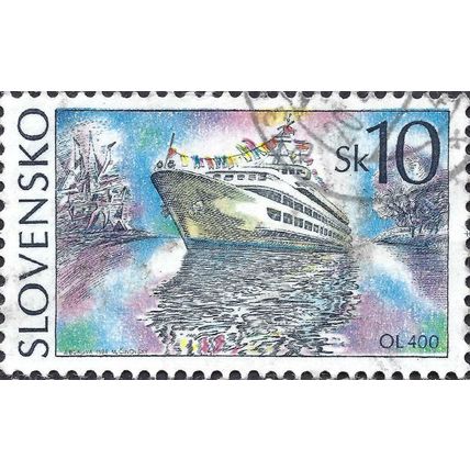 SLOVAKIA, SHIP, Passenger 02 400, blue 1994, 10koruna