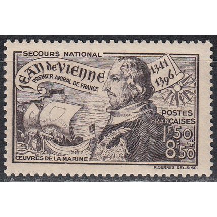 France 1942 Michel 554 Neuf ** Cote (2008) 1.60 € Jean de Vienne Amiral