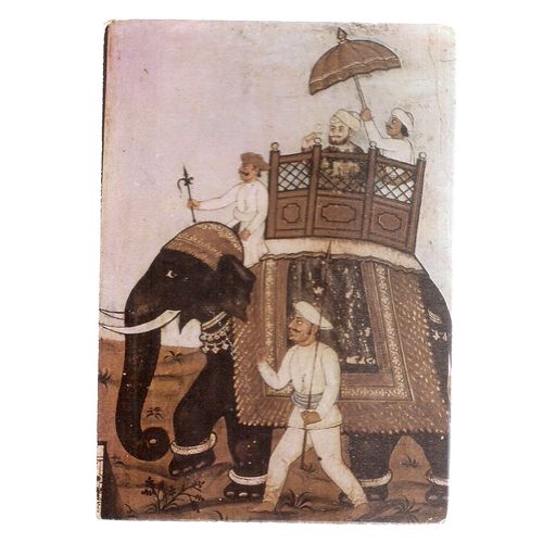 WALL PAINTING, TIPU SULTAN'S PALACE, KARNATAK India used postcard 1982? postmark
