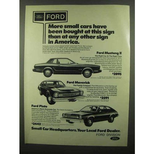 1974 Ford Mustang II, Maverick and Pinto Ad