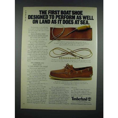 1981 Timberland Shoes Ad - Boat Shoe Performs on Land