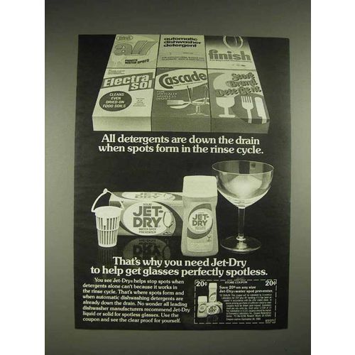 1984 Jet-Dry Water Spot Preventer Ad - Down the Drain