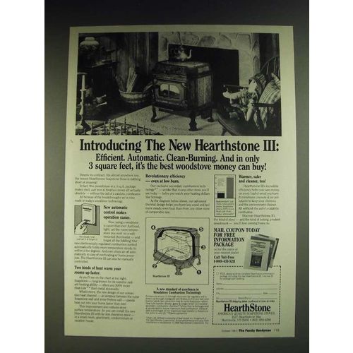 1984 HearthStone III Stove Ad - Introducing The New Hearthstone III: Efficient.