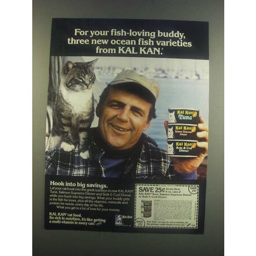 1985 Kal Kan Cat Food Ad - Ocean Fish Varieties