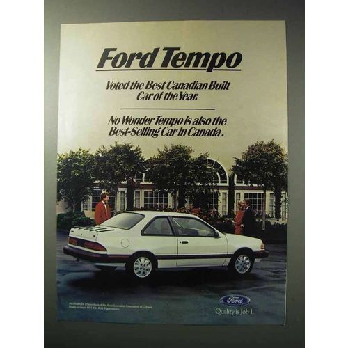1986 Ford Tempo Car Ad - Best Canadian Built Car