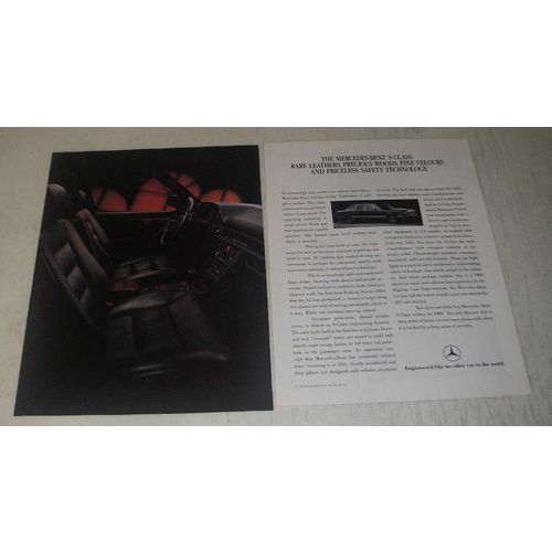 1989 Mercedes-Benz S-Class Sedan Ad - Rare leathers, precious woods