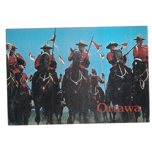 ROYAL CANADIAN MOUNTED POLICE , OTTAWA, ONTARIO, unused vint postcard. horses =