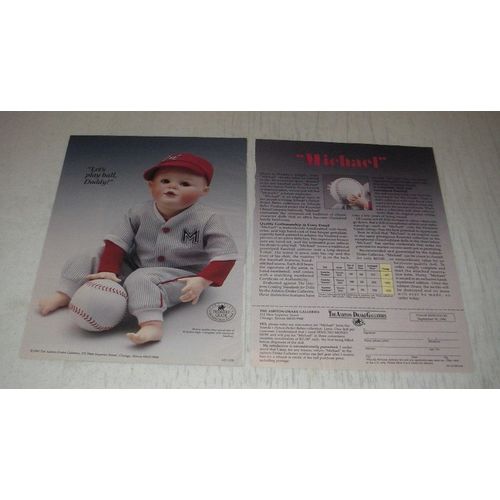 1990 Ashton-Drake Michael Doll Ad - Let's play ball, Daddy!