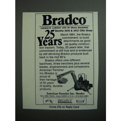 1989 Scat Engineering Bradco Backhoes Ad - Bradco 25 years