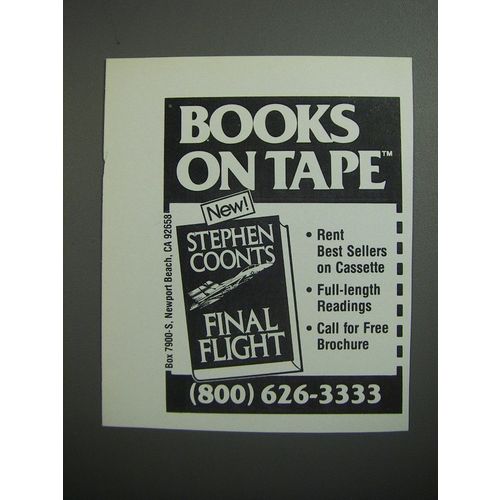1989 Stephen Coonts Final Flight Book Ad - Books on Tape