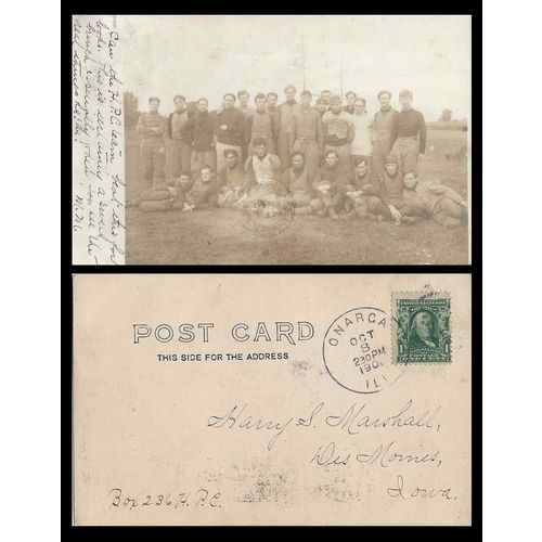 Onarga Ill, Real Photo, USED VG, 1903, Football Sports Team