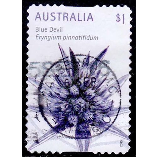 Australia 2015 Wildflowers $1.00 Used Stamp. Blue Devil