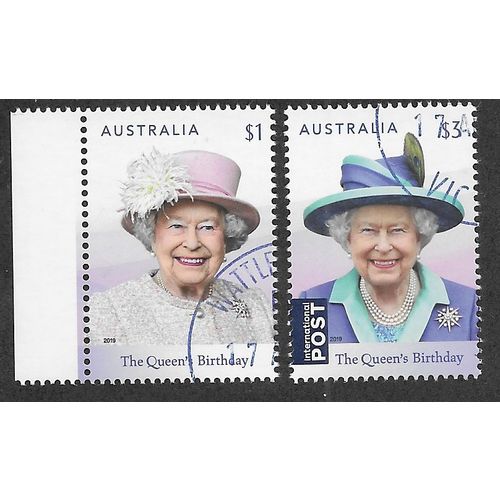 AUS 2019 (SET) 'QUEENS BIRTHDAY' (2v) FINE USED (EBID62-939)