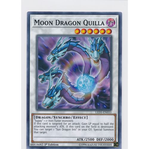 YuGiOh Immortal Destiny LED5-EN033 Moon Dragon Quilla 1st Edition