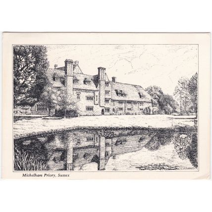 Art postcard Michelham Priory, Sussex. Unposted