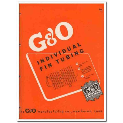 G O Mfg Company 1945 vintage industrial catalog individual fin tubing